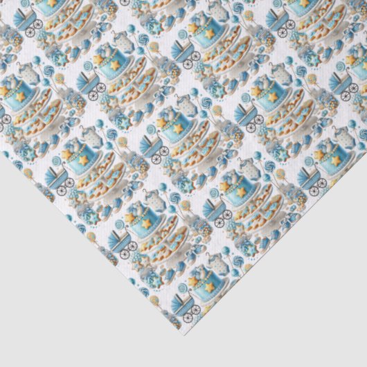 Cool boys tiled baby shower pattern 薄葉紙 (詳細)