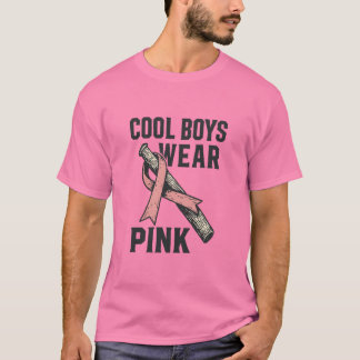 Cool Boys Wear Pink for Cancer Solidarity Tシャツ