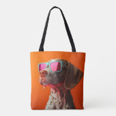 Cool Bracco italiano dog with sunglasses トートバッグ (裏面)