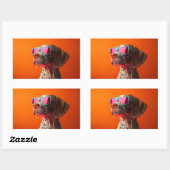 Cool Bracco italiano dog with sunglasses 長方形シール (シート)