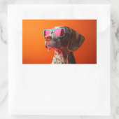 Cool Bracco italiano dog with sunglasses 長方形シール (バッグ)