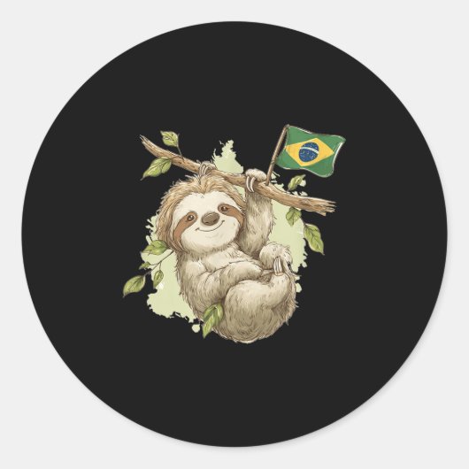 Cool Brazilian Sloth Costume For Boys And Girls  ラウンドシール (正面)