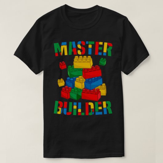 Cool Brick Master Builder Funny Building Blocks Ki Tシャツ (デザイン正面)