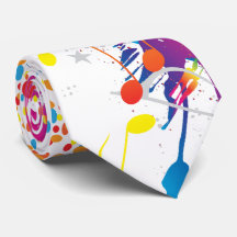 Cool Bright Colored Paint Splatter and Music Notes