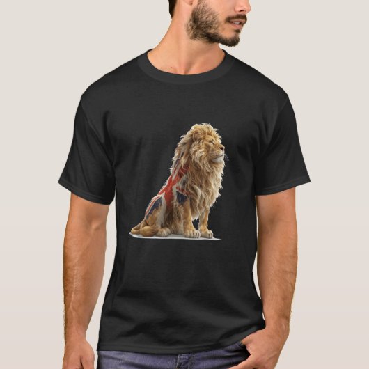 Cool British Lion Costume for Boys and Girls Tシャツ (正面)