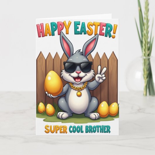 Cool Brother Easter Bunny Card カード (正面)