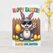 Cool Brother Easter Bunny Card カード (黄色い花)