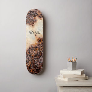 Cool brown rusty metal texture Your name スケートボード