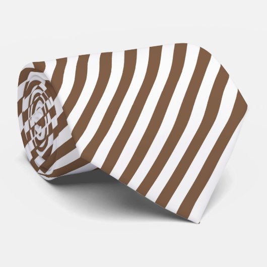 Cool brown white stripe pattern  ネクタイ (ロール)