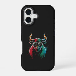 "Cool Bull Drip – Neon Street Art Vibe" iPhone 16ケース