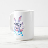 Cool Bunny Easter Personalized コーヒーマグカップ (正面左)
