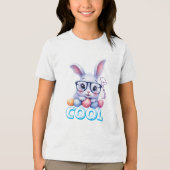 Cool Bunny Easter Personalized Name Kids トライブレンドＴシャツ (正面)