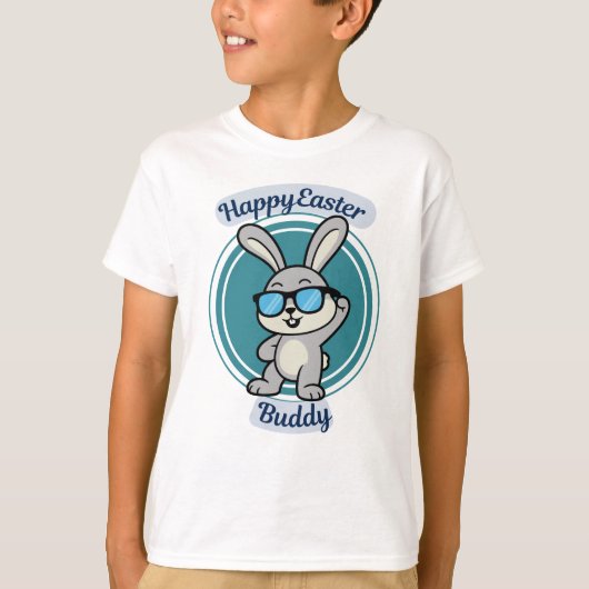 Cool Bunny Happy Easter Buddy T Shirt Tシャツ (正面)