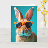 Cool Bunny Portrait Card カード (黄色い花)
