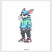 Cool Bunny Rabbit Sunglasses Easter Day For Boys M シール (シート)