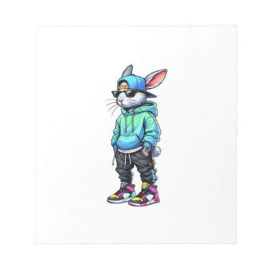 Cool Bunny Rabbit Sunglasses Easter Day For Boys M ノートパッド (正面)