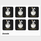 Cool Bunny Sunglasses Golden King Funny Rabbit スクエアシール (シート)