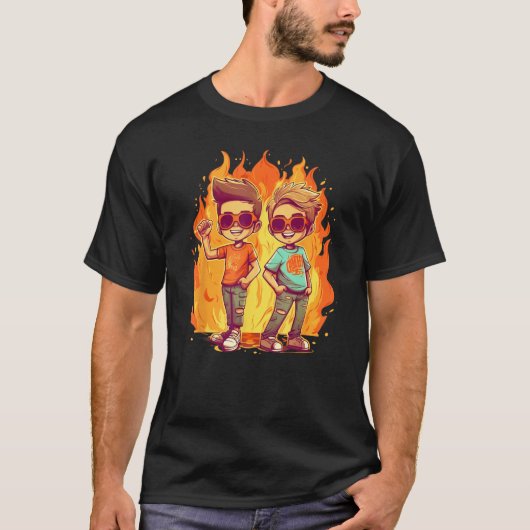 Cool burning Kids for Bestfriends with Fire and Fl Tシャツ (正面)