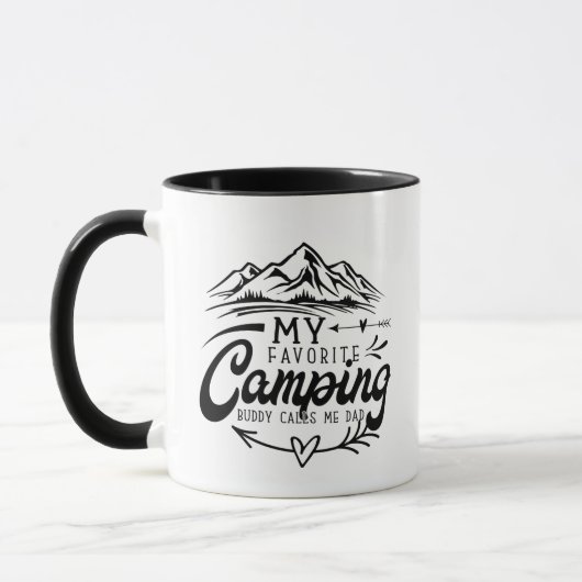 Cool Camping buddy Dad word art  マグカップ (左)