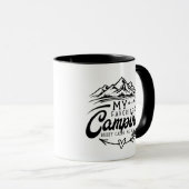 Cool Camping buddy Dad word art  マグカップ (正面右)
