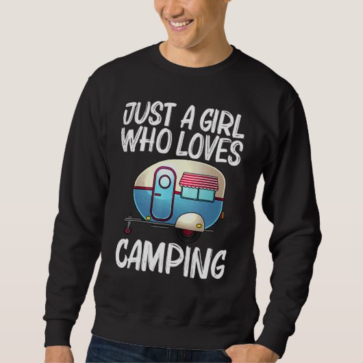 Cool Camping For Girls Kids Recreational Vehicle T スウェットシャツ (正面)