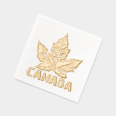Cool Canada Tableware Retro Maple Leaf Souvenir 箔ナプキン (左)