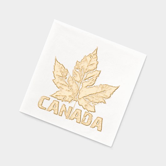 Cool Canada Tableware Retro Maple Leaf Souvenir 箔ナプキン (左)
