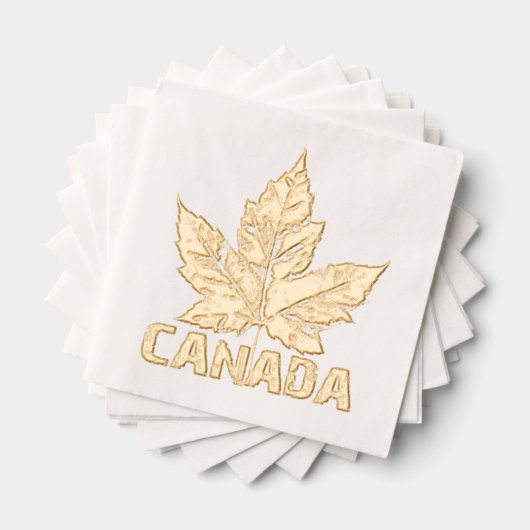 Cool Canada Tableware Retro Maple Leaf Souvenir 箔ナプキン (インサイチュ (積み重ね))