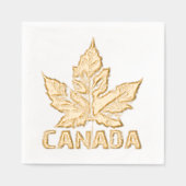 Cool Canada Tableware Retro Maple Leaf Souvenir 箔ナプキン (正面)
