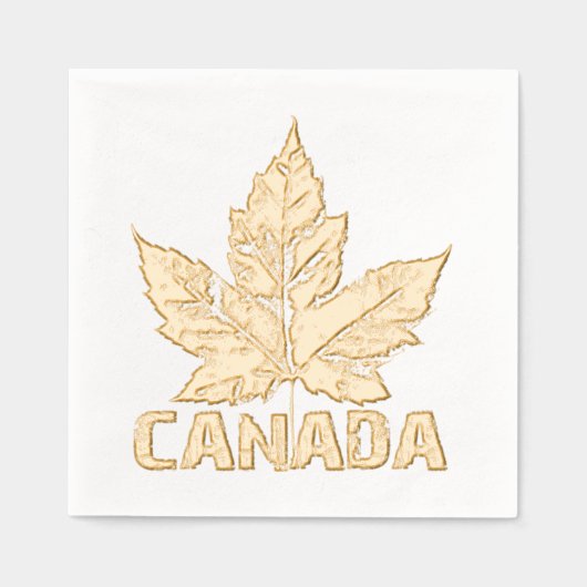 Cool Canada Tableware Retro Maple Leaf Souvenir  箔ナプキン (正面)