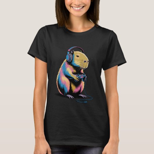 Cool Capybara Art for Men Women Kids Rodent Capyba Tシャツ (正面)
