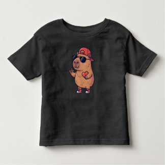 Cool Capybara ASL I Love You Sign Valentine トドラーTシャツ