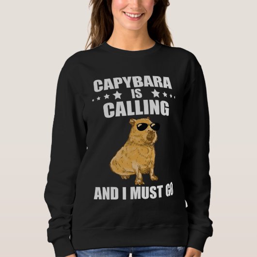 Cool Capybara  Capybara Rodent Animal Capybara Cal スウェットシャツ (正面)