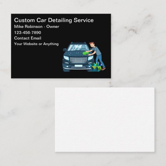 Cool Car Wash Theme Business Cards 名刺 (正面/裏面)