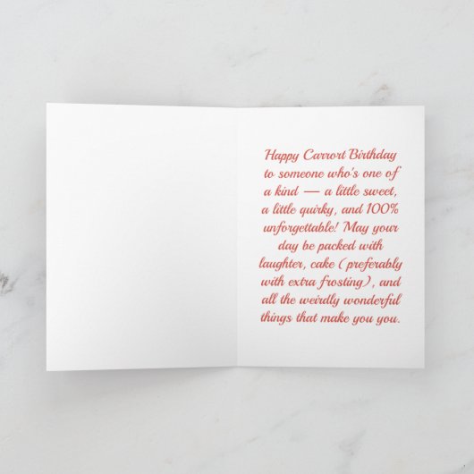 Cool Carrot’s Birthday Bash – Funny Garden Party カード (内部)