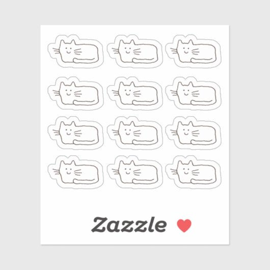 Cool Cartoon Cats Custom-Cut Vinyl Stickers シール (シート)