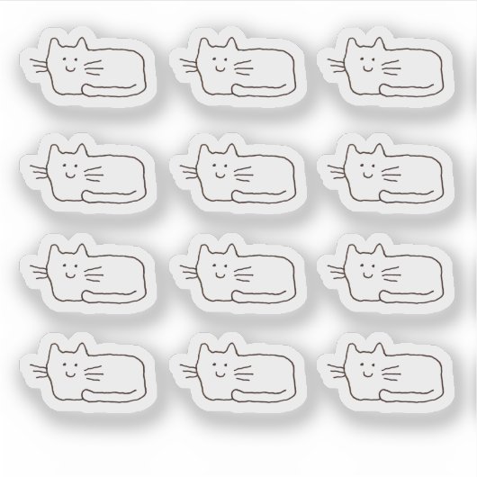 Cool Cartoon Cats Custom-Cut Vinyl Stickers シール (正面)