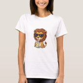Cool Cartoon Lion Drinking Iced Lemonade Tシャツ (正面)