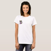 Cool Cartoon Raccoon Playing Purple Bass Guitar Tシャツ (正面フル)