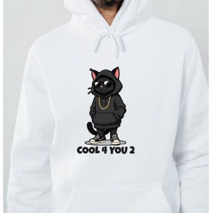 Cool Cat パーカー – おもしろいストリートウェアの猫デザイン "Coo パーカ