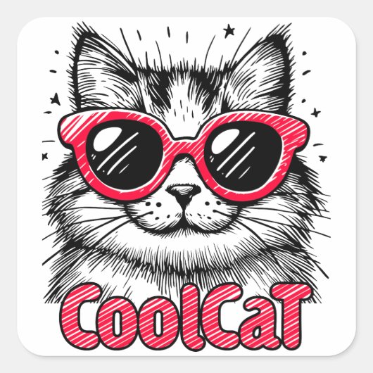 Cool Cat 1 スクエアシール (正面)