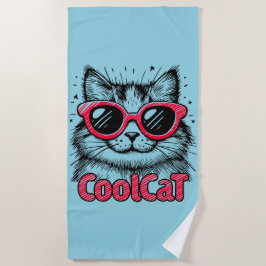 Cool Cat 1 ビーチタオル