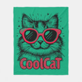 Cool Cat 1 フリースブランケット (正面)