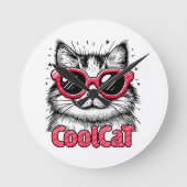 Cool Cat 1 ラウンド壁時計 (正面)
