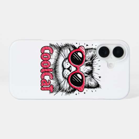 Cool Cat 1 iPhone 16ケース (裏面横)