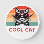 Cool cat 2 ラウンド壁時計 (正面)