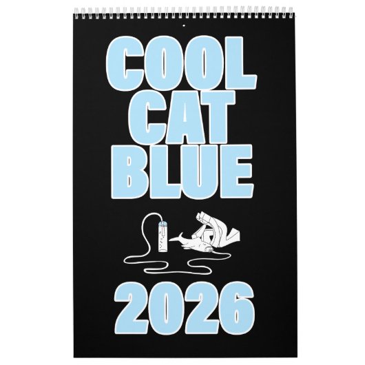 Cool cat Blue 2026 Calendar カレンダー (カバー)