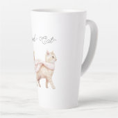 Cool Cat Blush Pink Scarf カフェラテマグ (右アングル)