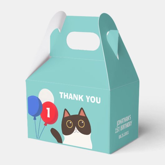 Cool Cat Catastic Party Balloon Kids Birthday フェイバーボックス (正面サイド)