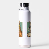 Cool Cat Coffee Retro Style Design for Cat Lovers ウォーターボトル (右面)